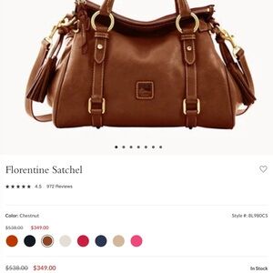 Dooney & Bourke Florentine Satchel - Chestnut/Wine Red